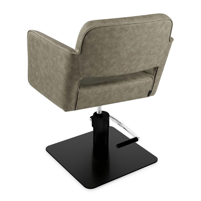 fauteuil de coiffure assise monobloc, rectangulaire, avec réglable de la hauteur et choix du pied