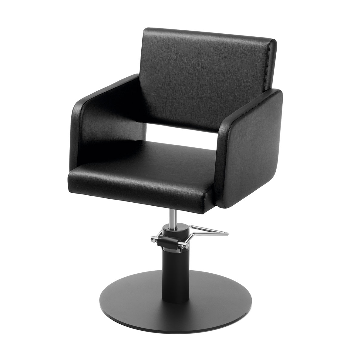 Fauteuil de coiffure avec base ronde noire