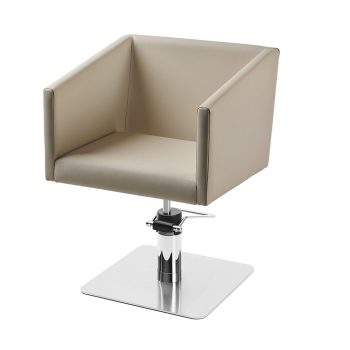 Fauteuil de coiffure forme carré, personnalisable, plusieurs bases aux choix