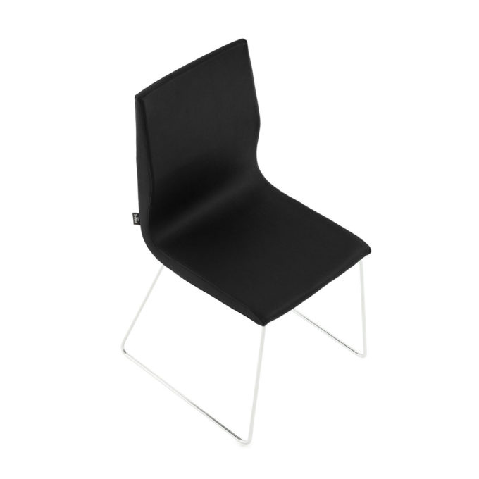 Chaise d'attente noir avec pied léger en métal et assise confortable