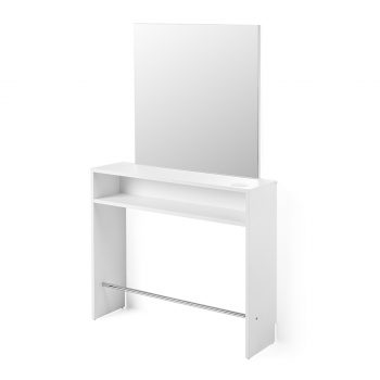 Poste de coiffage grand miroir, porte séchoir, repose pieds