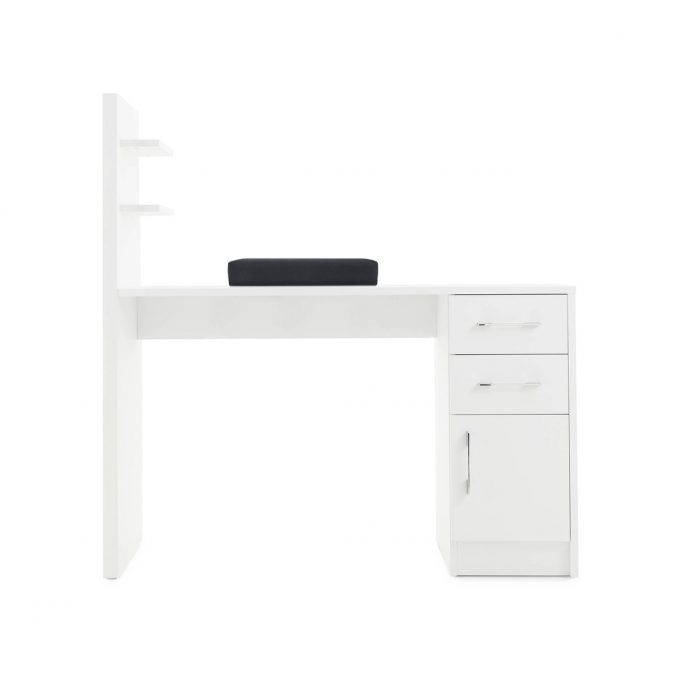 Table de manucure et esthétique avec étagère pour les vernis et tiroirs