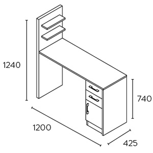 dimensions table manucure silene
