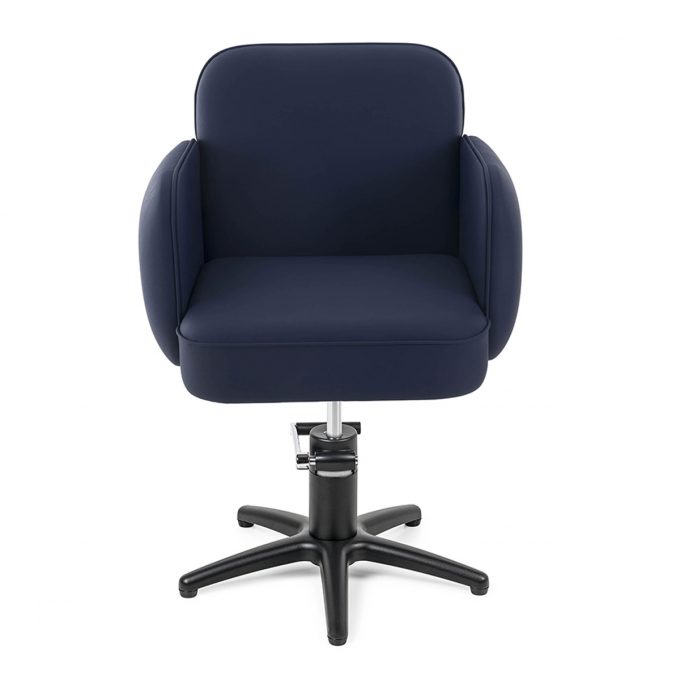 fauteuil coiffure assise confortable bleu marine avec base étoile noire