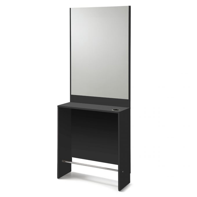 meuble de coiffure avec grand miroir stratifié couleur noir