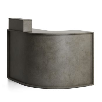 Meuble caisse arrondis en stratifié effet bois avec rangements