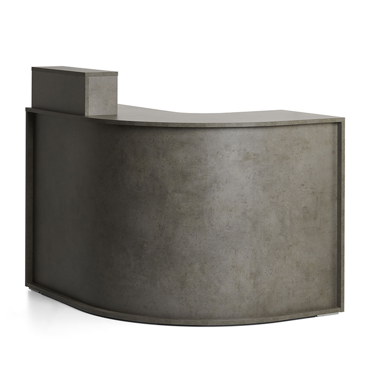 Meuble caisse arrondis en stratifié effet bois avec rangements