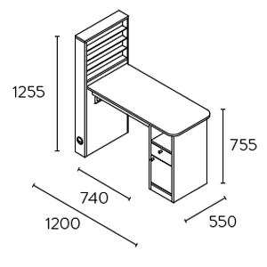 Table de manucure avec étagères en verre éclairages LED pour vernis, tiroir, placard