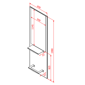 Dimensions poste de coiffage BOBBIE B