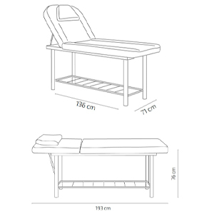 dimensions table massage NILSA