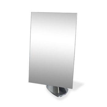 Miroir de table simple avec socle en aluminium brillant pour salon de beauté et coiffure