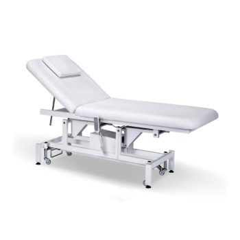 table de massage électrique avec coussin et ouverture pour la tête réglable en hauteur et dossier inclinable