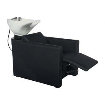 Bac à shampoing noir avec relax et vasque inclinable