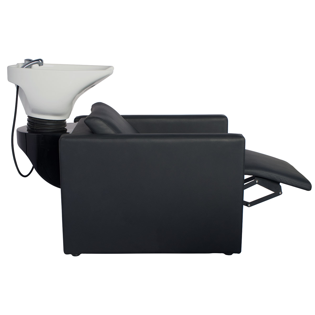 Bac à shampoing noir avec relax et vasque inclinable