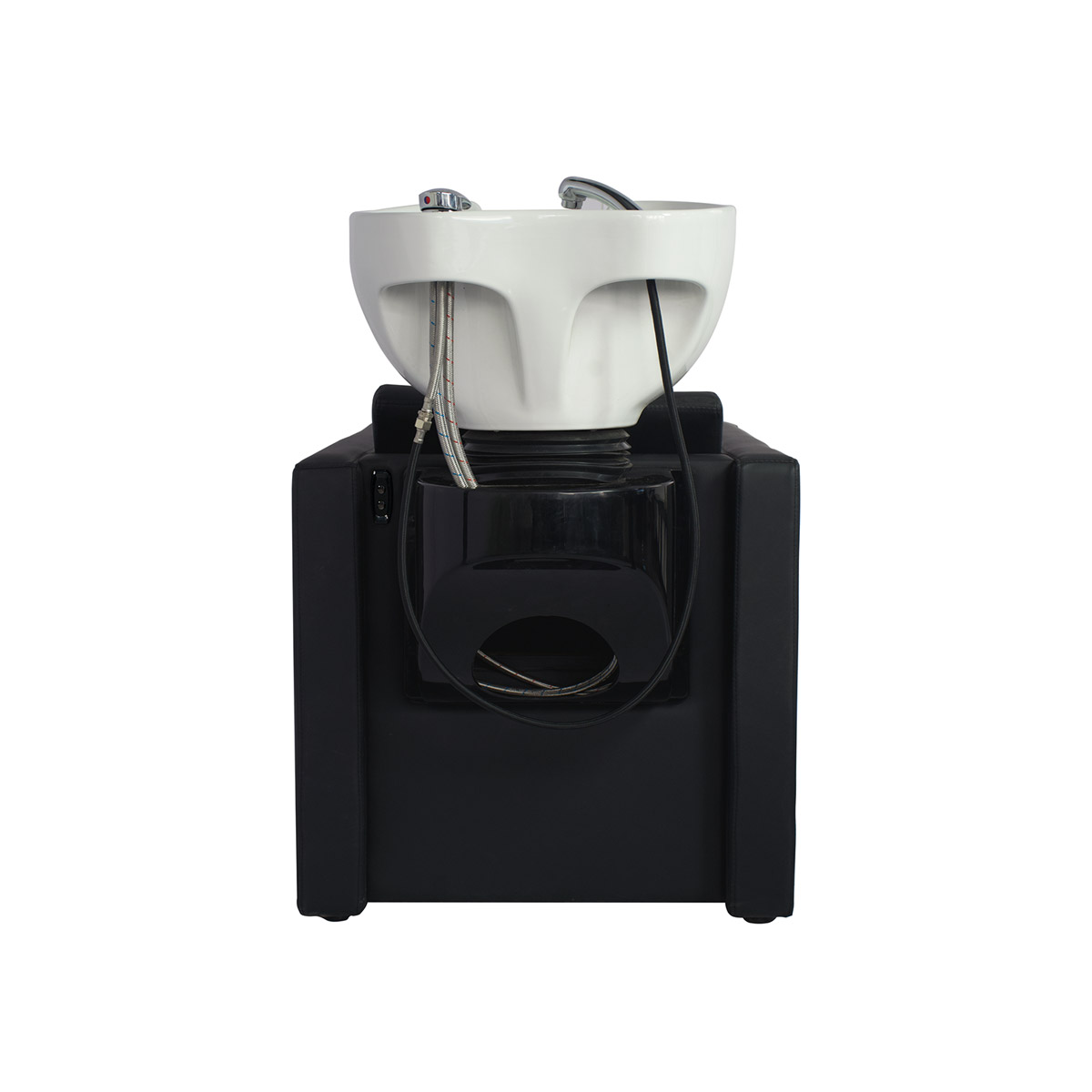 Bac à shampoing noir avec relax et vasque inclinable