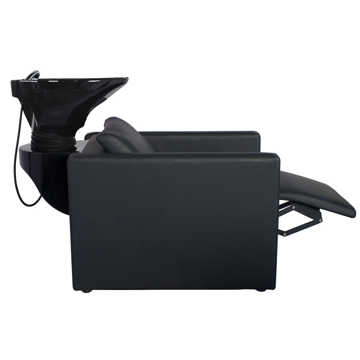 Bac à shampoing noir avec relax et vasque inclinable