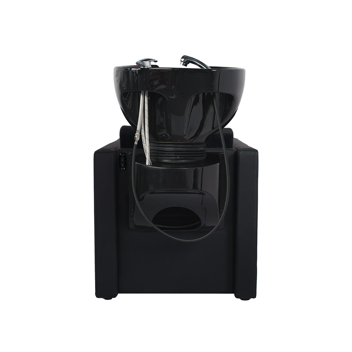 Bac à shampoing noir avec relax et vasque inclinable