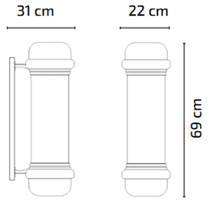 Dimensions enseigne barbier POL et POL G