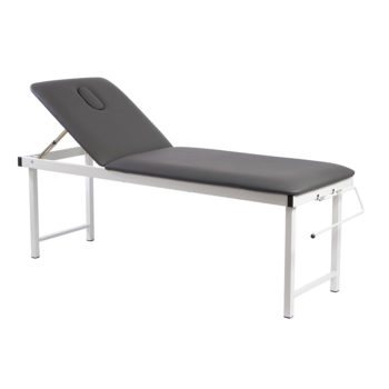 Table de massage noire avec dossier réglable et pliante pour le transport