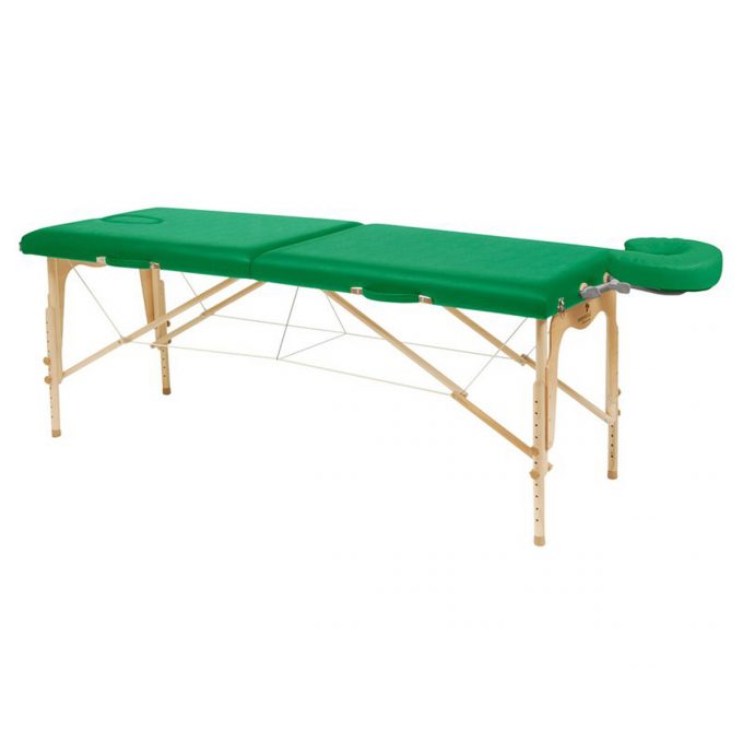 table de massage tout en bois pliante légère et robuste couleur vert bouteille