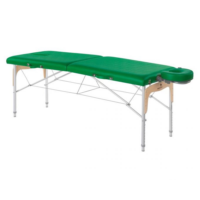 table de massage ecopostural avec panneau Reiki, structure pliante en aluminium