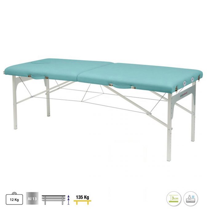 table de massage bleu écopostural pliable
