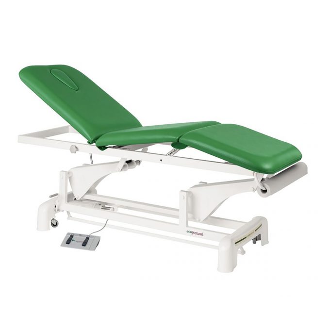 table de massage 3 plans avec moteur pour régler la hauteur, dossier et assise inclinable