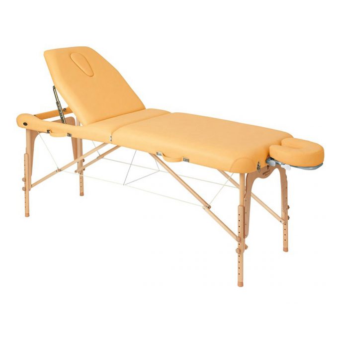 Table de massage pliante en bois robuste avec 2 têtières