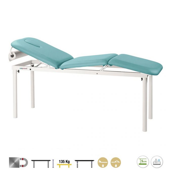 table de massage Ecopostural fixe avec porte rouleau et pieds amovibles
