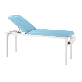 Table fixe de massage en acier avec porte rouleau dossier inclinable Ecopostural