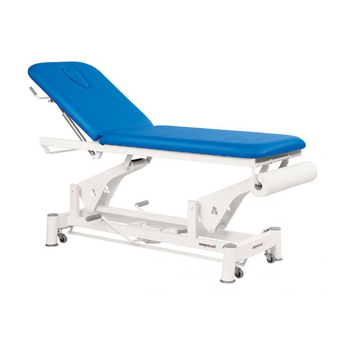 Table de massage à bielle Ecopostural réglage pompe hydraulique de la hauteur, bleuet