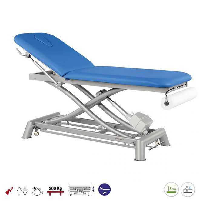table ecopostural massage et examen médical électrique à ciseaux couleur bleu