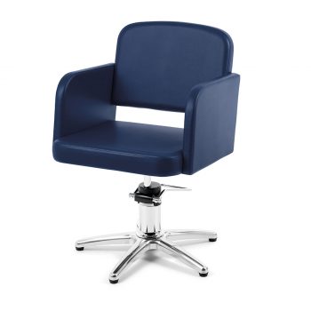 Fauteuil élégant bleu marine, avec pied étoile et pompe hydraulique