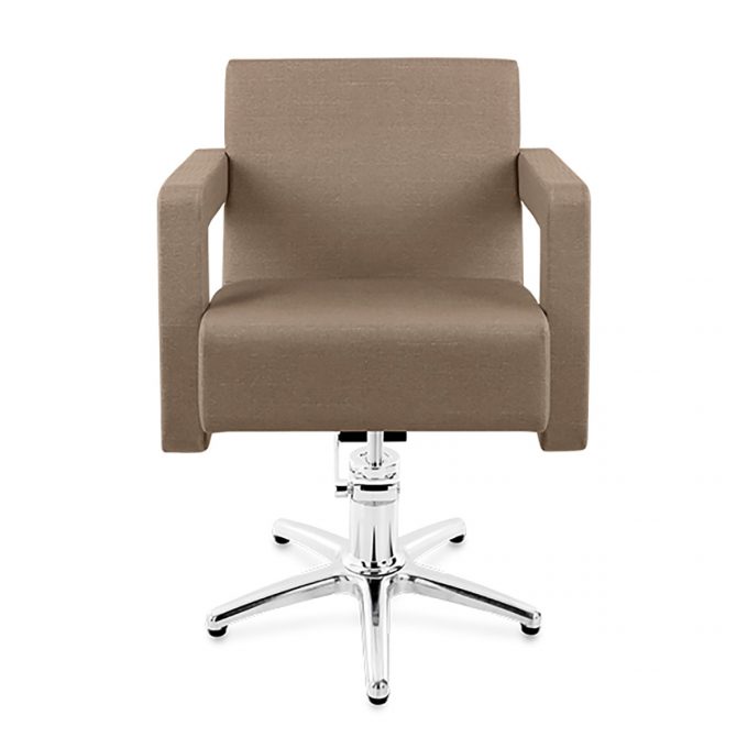 fauteuil de coiffure design contemporain avec pied en métal et pompe hydraulique