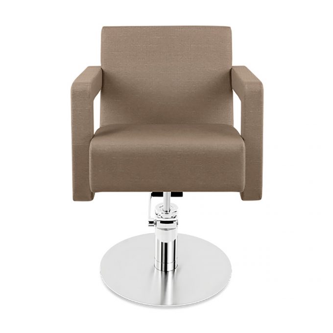 fauteuil de coiffure design contemporain avec pied en métal et pompe hydraulique