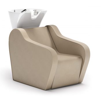 Bac à shampoing confortable et ergonomique avec vasque blanche ou noire assise large