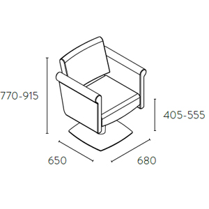 Dimensions fauteuil de coiffure GINCA
