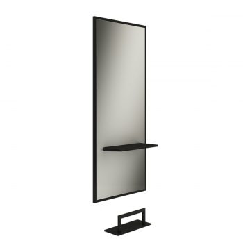 Miroir de coiffure rectangle avec tablette intégré et porte séchoir