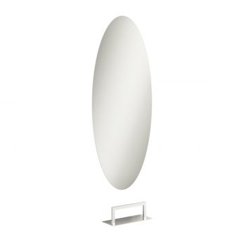 grand miroir ovale de 210 cm avec éclairage LED sur le contour, existe avec tablette et repose pieds