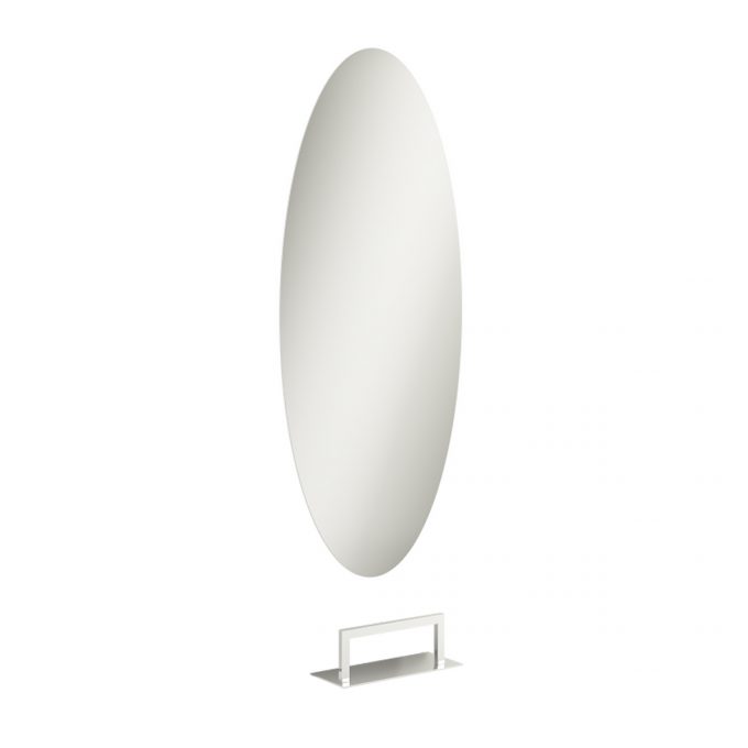 grand miroir ovale de 210 cm avec éclairage LED sur le contour, existe avec tablette et repose pieds