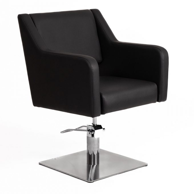 Fauteuil de coiffure original et monobloc avec base carré plate + pompe hydraulique