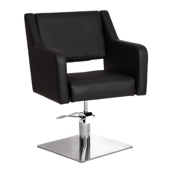 Fauteuil de coiffure original et monobloc avec base carré plate + pompe hydraulique