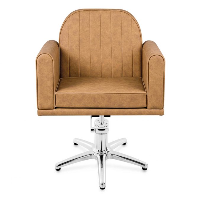 Fauteuil de coiffure élégant et confortable avec finitions aux choix et pied avec pompe hydraulique inclus