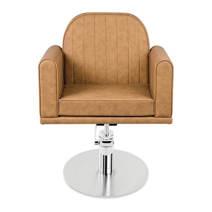 Fauteuil de coiffure élégant et confortable avec finitions aux choix et pied avec pompe hydraulique inclus