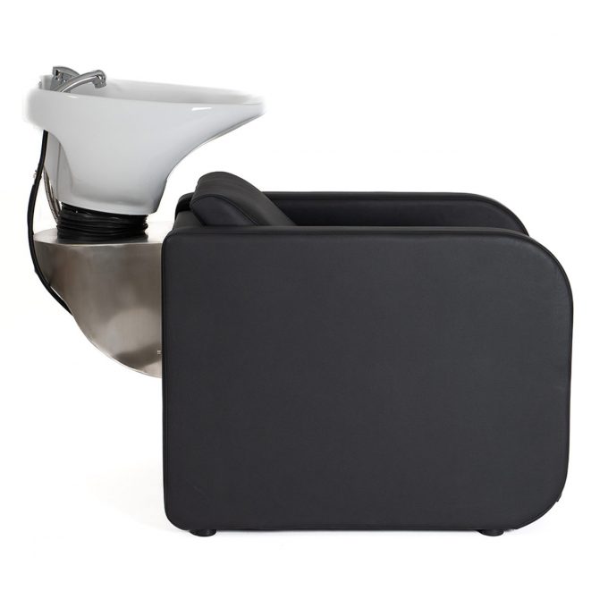 Bac de lavage au design épuré forme carré arrondi avec vasque en céramique blanche ergonomique