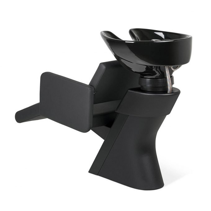 Bac de lavage ergonomique réglable en hauteur avec vasque noir ou blanche au choix et repose jambes intégré