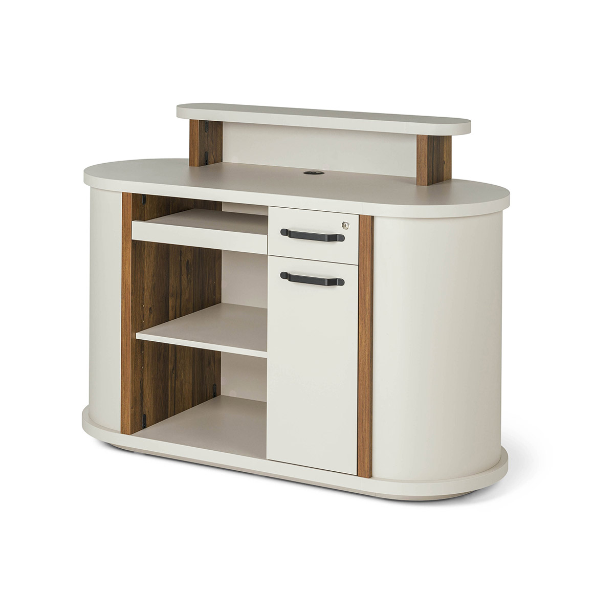 Comptoir d'acceuil avec tiroir à clé, rangement et personnalisation aux choix