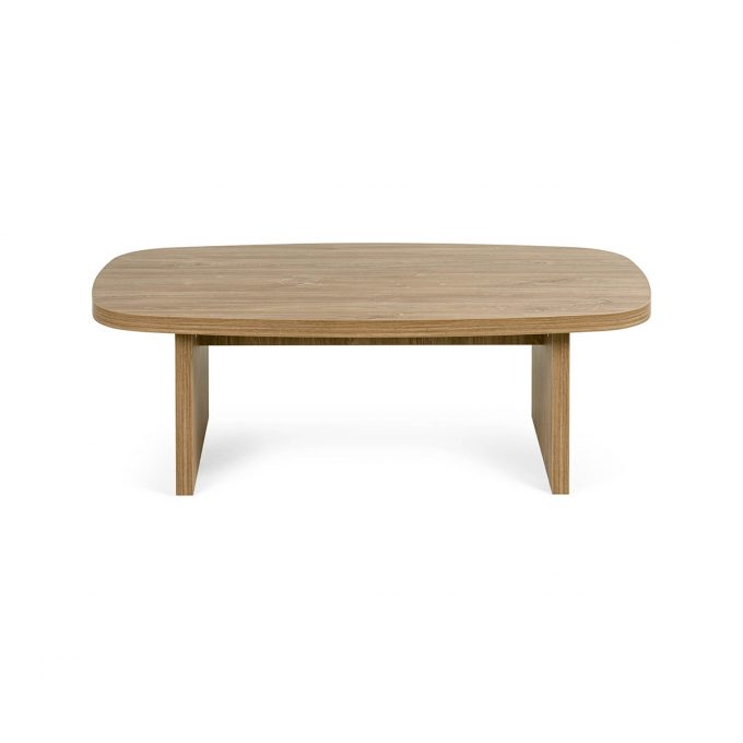 Table basse pour espace d'attente en bois avec finitions stratifiés au choix