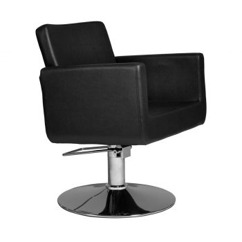 fauteuil de coiffure monobloc, facile à entretenir, base ronde chromé + pompe + frein