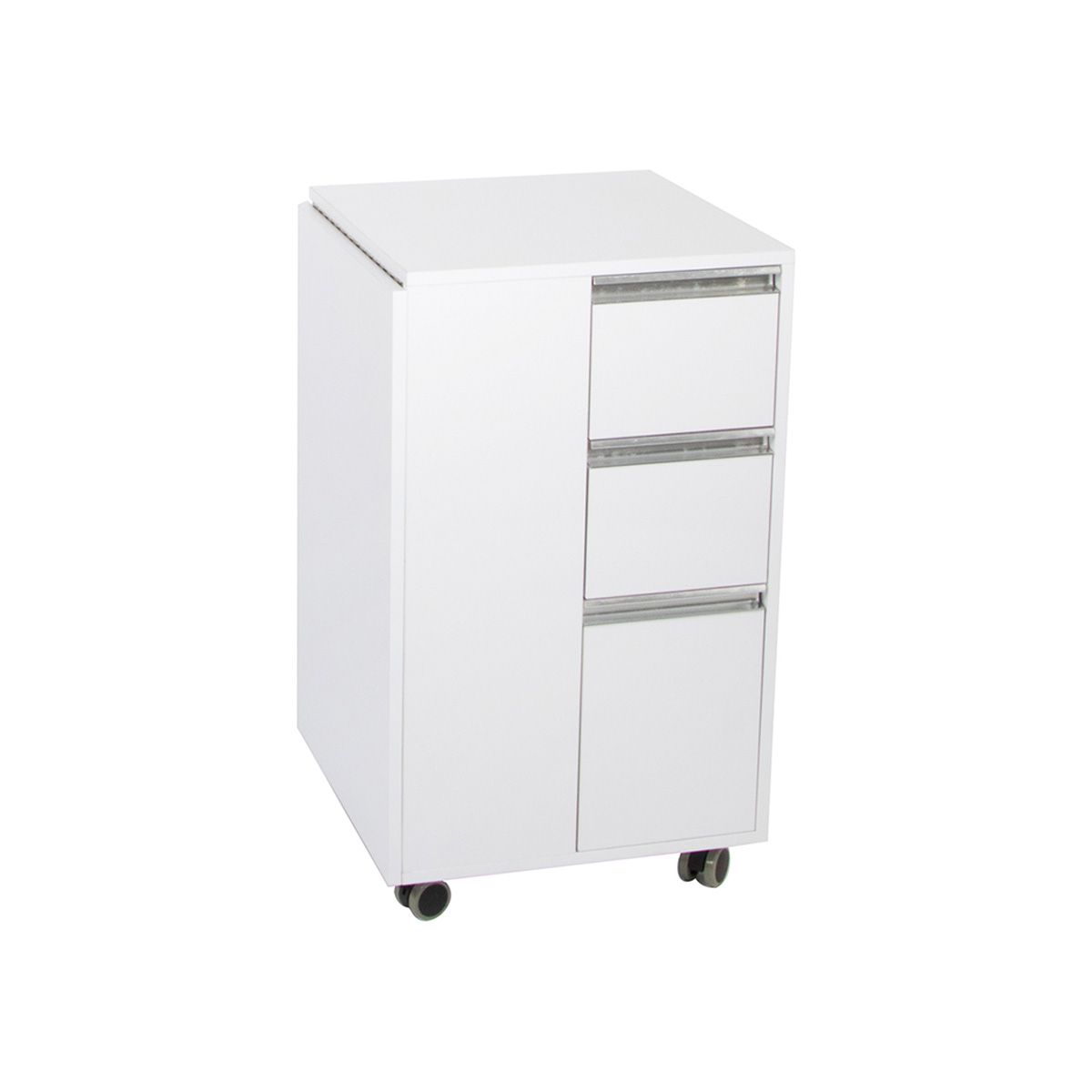 table de manucure pliante pour un gain d'espace avec tiroirs de rangement et roulettes